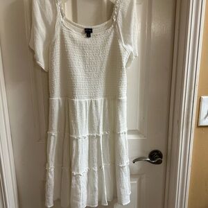 Art Class White Textured Dress